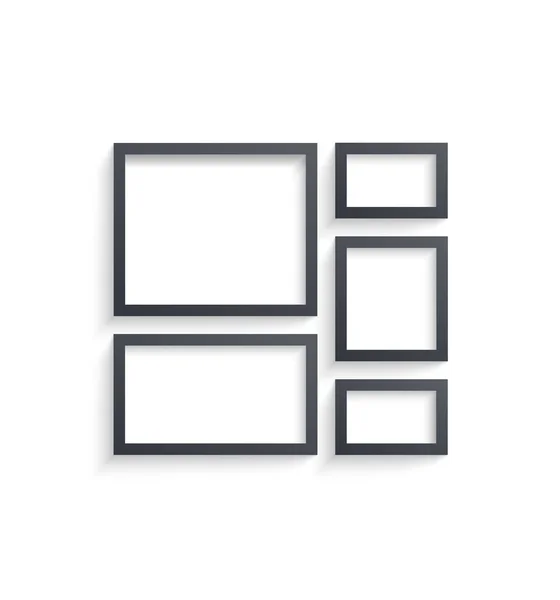 Zeď Obrázek Rámeček Šablony Izolované Bílém Pozadí Design Interiéru Prázdné — Stockový vektor