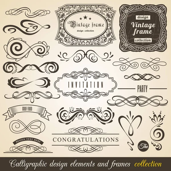 Calligraphic Design Elements and Frames. Collection Vintage. Vecteur . — Image vectorielle