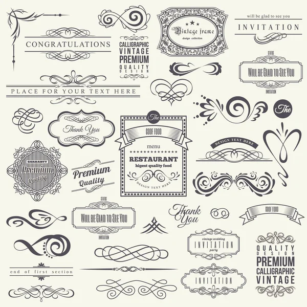 Calligraphic Design Elements and Frames. Vintage Collection. Vector. — Stock Vector