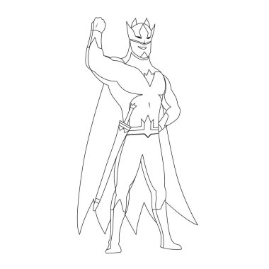 İzole kitap boyama için süper kahraman. Çizgi roman vektör çizim.