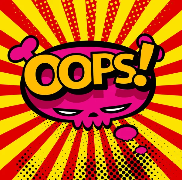 Oops sorpresa explosión nuclear. Dibujos animados de cómic arte pop ilustración retro . — Vector de stock