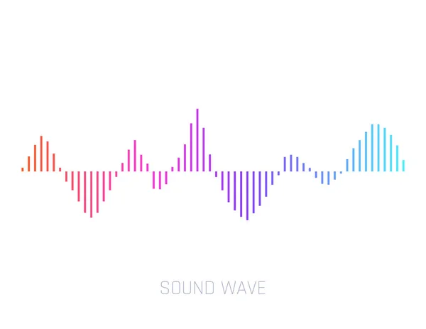 Onda de som vetorial. Ondas sonoras coloridas para festa, DJ, pub, clubes, discotecas. Tecnologia de equalizador de áudio. Ilustração vetorial — Vetor de Stock