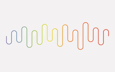 Vektör ses dalgası. Parti, Dj, pub, kulüpleri, diskolar için renkli ses dalgaları. Ses ekolayzır teknoloji. Vektör çizim