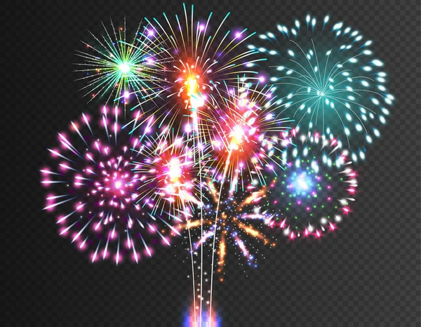 Selam - vektör siyah arka plan üzerinde izole. Şenlikli Havai Fişek