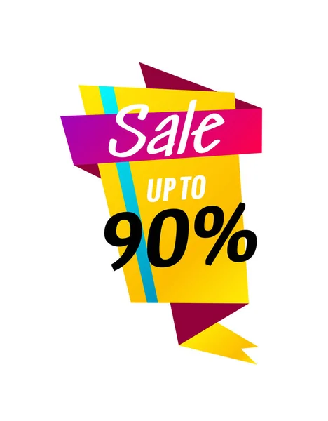 Verkoop banner ontwerpsjabloon. Platte origami toespraak bubble speciale aanbieding korting vector illustratie. — Stockvector