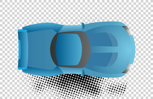 Illustration vectorielle de vue de dessus de voiture bleue. Design plat automatique. Illustration pour concepts de transport, infographie automobile, icônes ou web design. Livraison automobile. Berline . — Image vectorielle