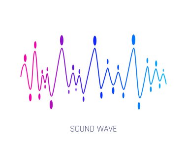 Müzik ses dalgaları. Müzikal bar kavramı. Ses dijital dengeleyici teknolojisi, konsol paneli, müzikal nabız. Modern müzik dalgası modeli