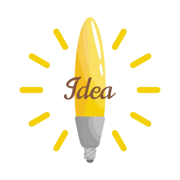 Creative idea in light lamp shape as inspiration concept. Effective thinking concept. Bulb icon with innovation idea. Vector business illustration concept — Stock Vector