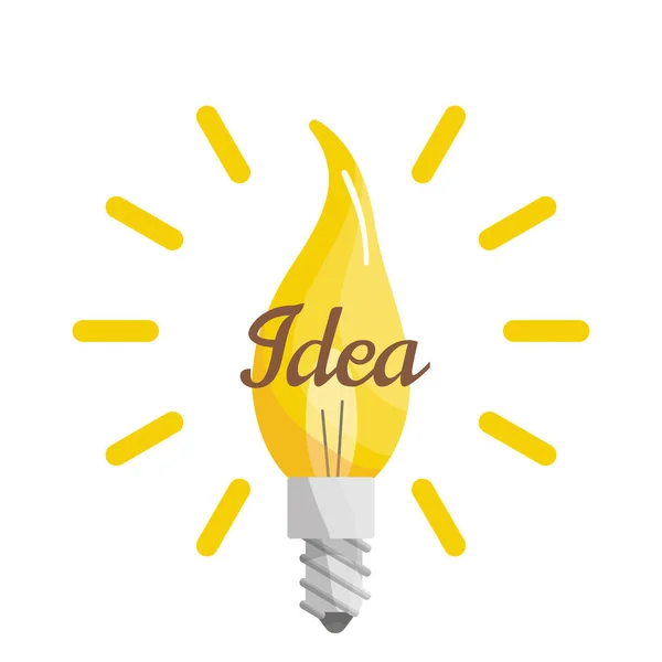 Creative idea in light lamp shape as inspiration concept. Effective thinking concept. Bulb icon with innovation idea. Vector business illustration concept — Stock Vector