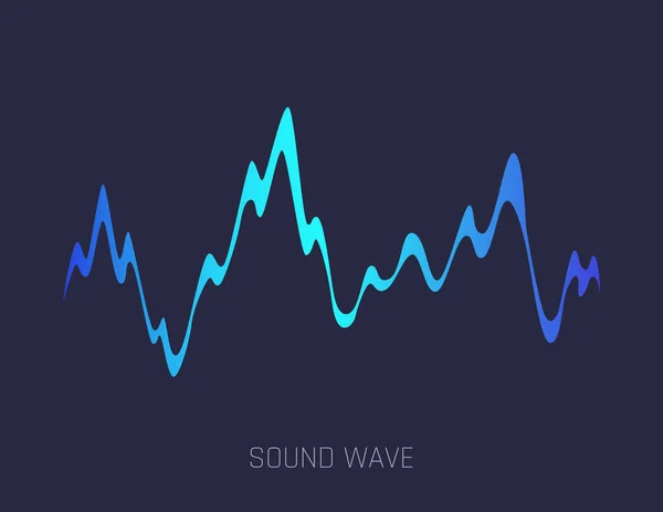 Vektör müzik ses dalgaları. Ses dijital dengeleyici teknolojisi, konsol paneli, müzikal nabız. Koyu arkaplan — Stok Vektör