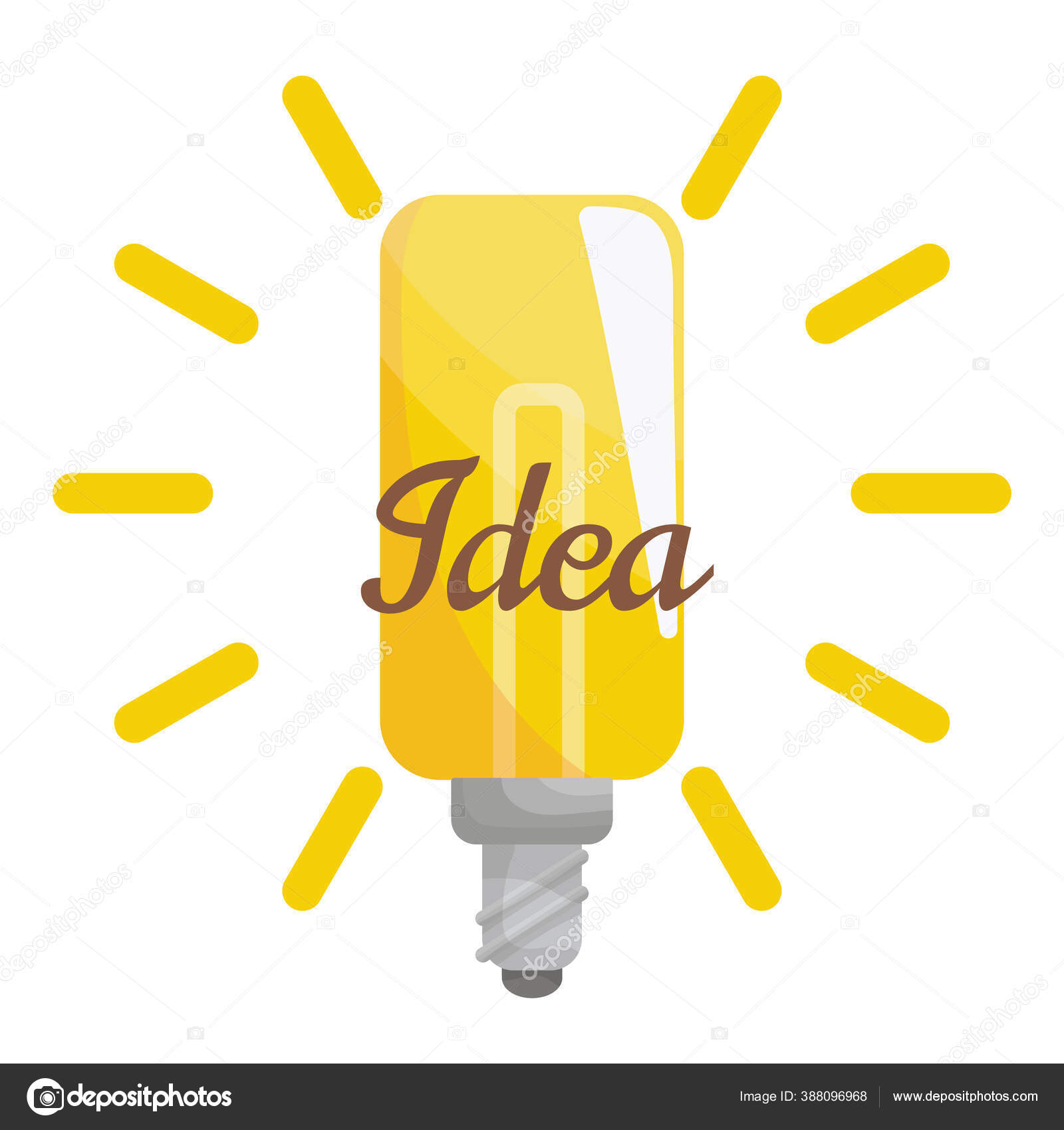 インスピレーションの概念として光ランプの形で創造的なアイデア。効果的な思考の概念。革新的なアイデアで電球アイコン。ベクタービジネスイラストコンセプト  ストックベクター ©Designer_things 388096968, image size:1600x1700