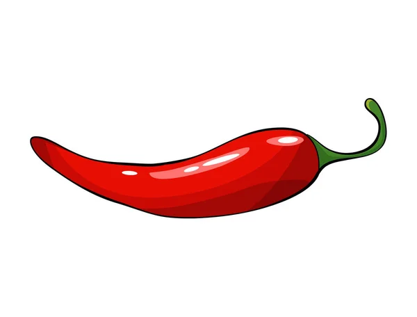 Kézzel rajzolt chili paprika. Szuper forró vörös chili paprika. Vörös chilipaprika fehér háttérrel. Természetes egészséges étel. Fűszeres összetevő — Stock Vector