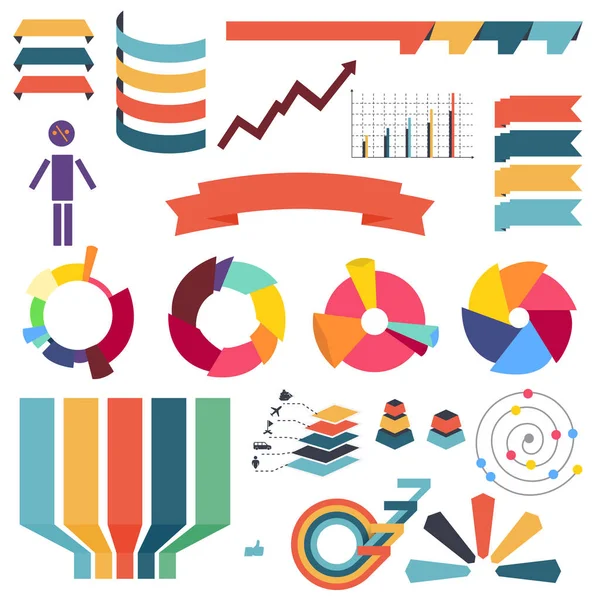 Infografen. Infografische grafieken elementen collectie. Financiële analyse gegevens grafieken en diagram, marketing statistiek en moderne zakelijke presentatie — Stockvector