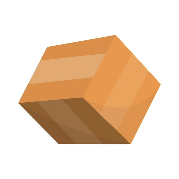 Holzschublade. Box-Paket. Container für Lieferung oder Versand. Illustration isoliert auf weißem Hintergrund — Stockvektor