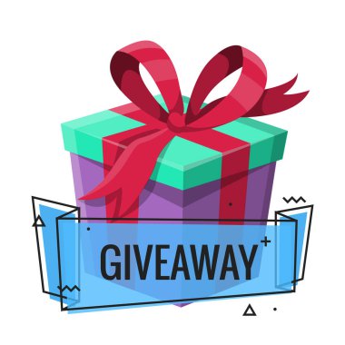 Kazanan hediye. Sosyal medya paylaşımı için hediye posteri. İnternet, blog yazarları için hediye ilanı. Beyaz arkaplandaki broşürü rastgele bastırır.