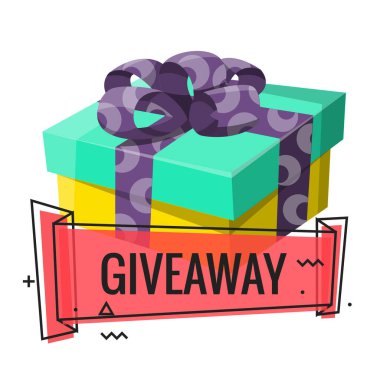 Kazanan hediye. Sosyal medya paylaşımı için hediye posteri. Tatiller ve düğün için hediye hediyeleri. Özel ödül konsepti.