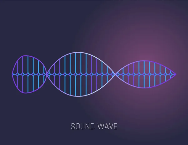 Onda sonora de color. Tecnología de ecualizador digital de audio, vector de pulso musical Ilustración. Forma de onda de línea de voz o símbolo de nivel de volumen. Curva de onda de radio — Vector de stock