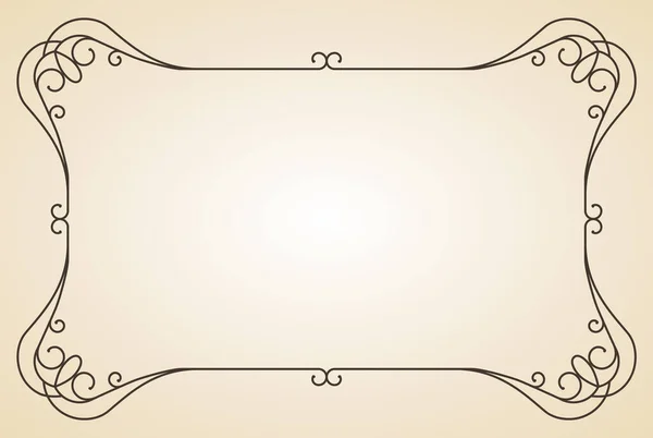 Dekorativní rám nebo okraj standardní obdélníkové proporce pozadí. Klasický designový prvek. Zdobit rámeček kaligrafu — Stockový vektor