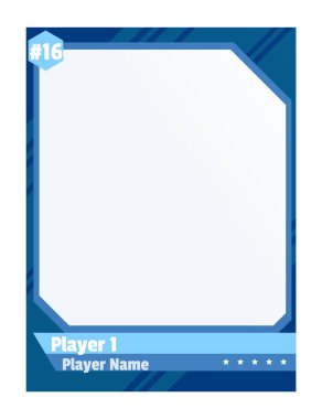 Oyun kartı şablonu. Futbol, basketbol ve hokey oyuncularıyla değiş tokuş. Vektör illüstrasyonu.