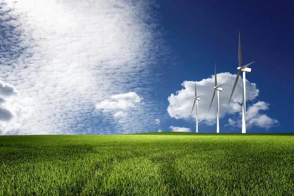 Windmolens elektriciteitscentrale — Stockfoto