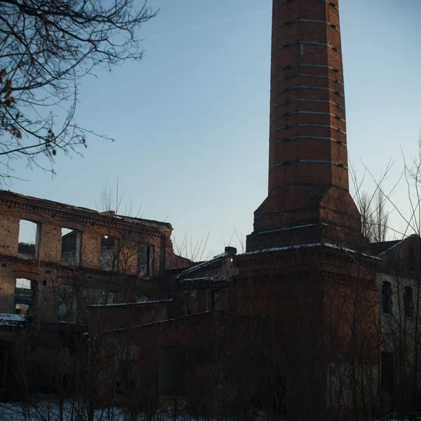 Ruines Une Usine Industrielle Très Polluée Série Industrielle — Photo