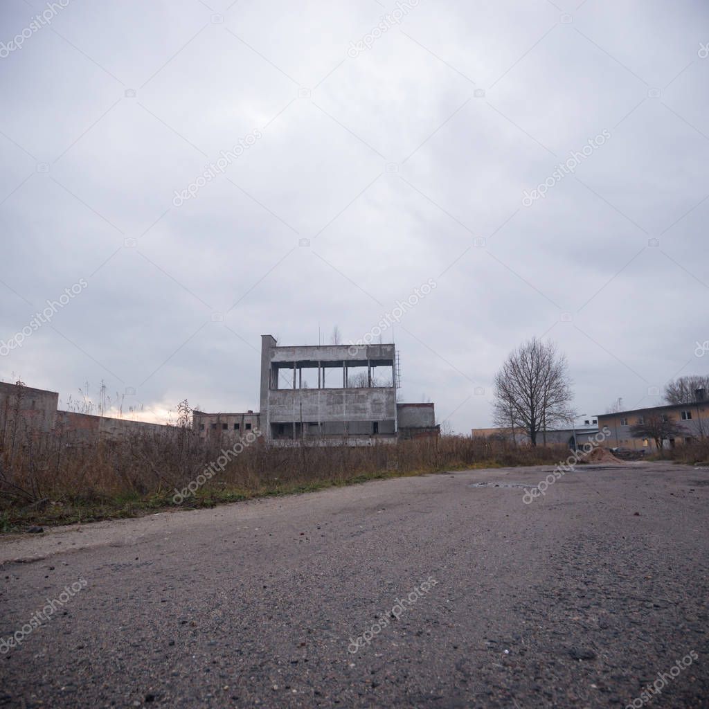 ruins of a very heavily polluted industrial factory, industrial series