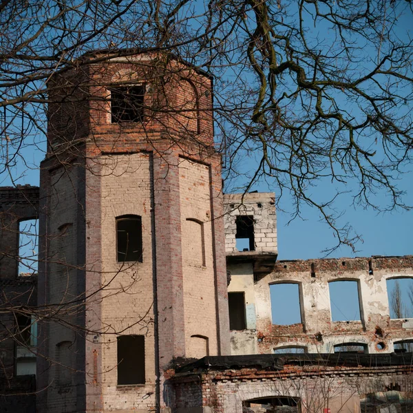 Ruines Une Usine Industrielle Très Polluée Série Industrielle — Photo