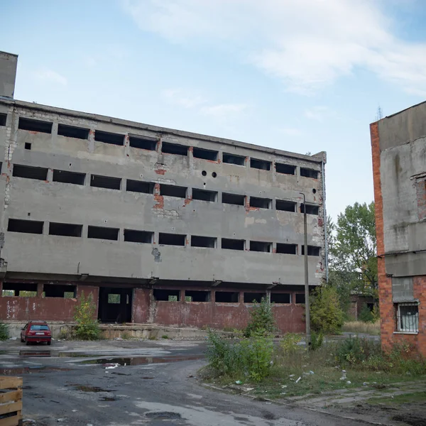 Ruiner Från Mycket Förorenad Industrifabrik Industriserie — Stockfoto