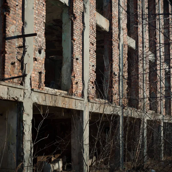 Ruines Une Usine Industrielle Très Polluée Série Industrielle — Photo