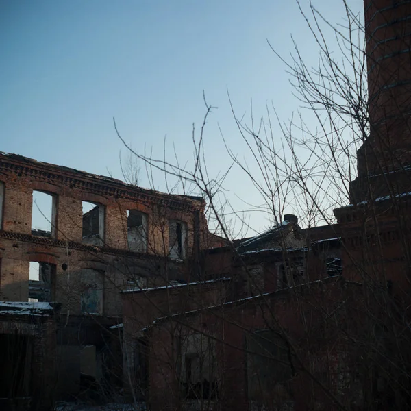 Ruines Une Usine Industrielle Très Polluée Série Industrielle — Photo