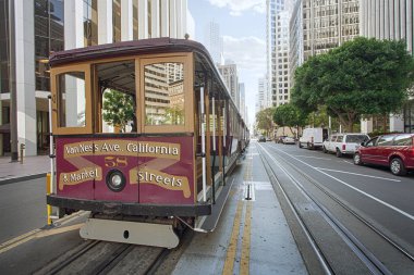 tarihi teleferik görünümünü üzerinde ünlü van ness ave san Francisco