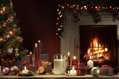 Bir bardak sütün, kurabiyelerin arka plandaki rengini kapat