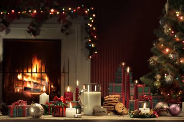 Bir bardak sütün, kurabiyelerin arka plandaki rengini kapat