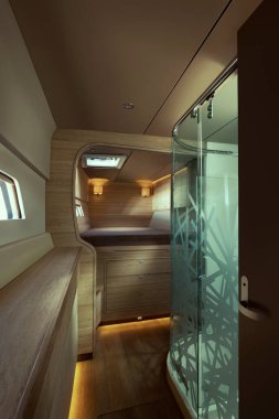 Panoramik manzaralı hoş, şık modern yatak odası