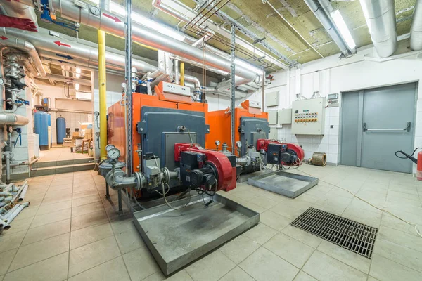 Two Huge Furnaces Boiler Room — Stock Photo, Image