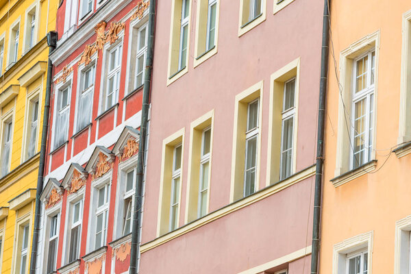 Tenements with elevation in various colors