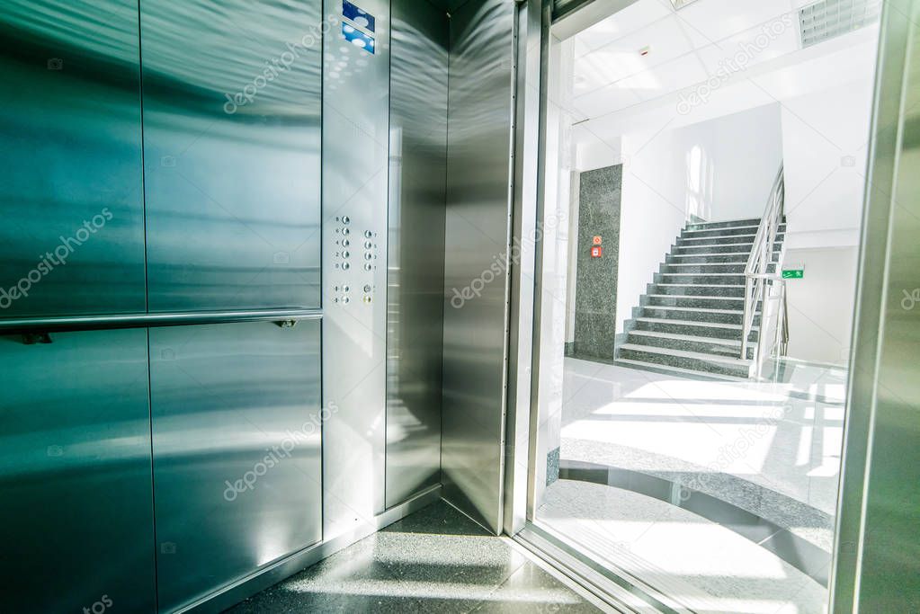 elevator - interior. staircase in office building