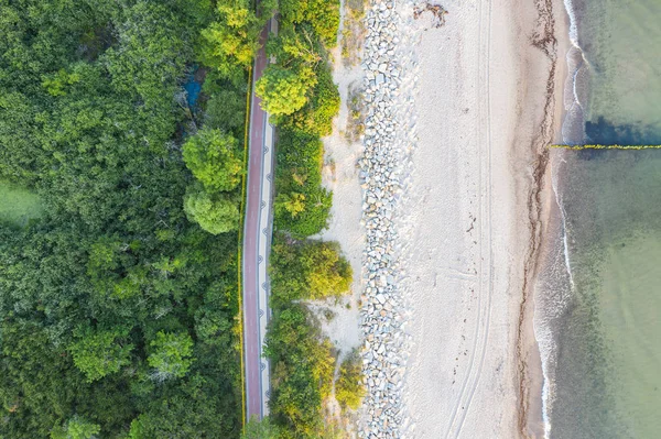 Deniz ve mangrovlar arasında bisiklet yolu — Stok fotoğraf