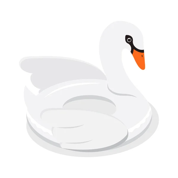 Círculo Goma Inflable Cisne Para Piscina Ilustración Vectorial — Vector de stock