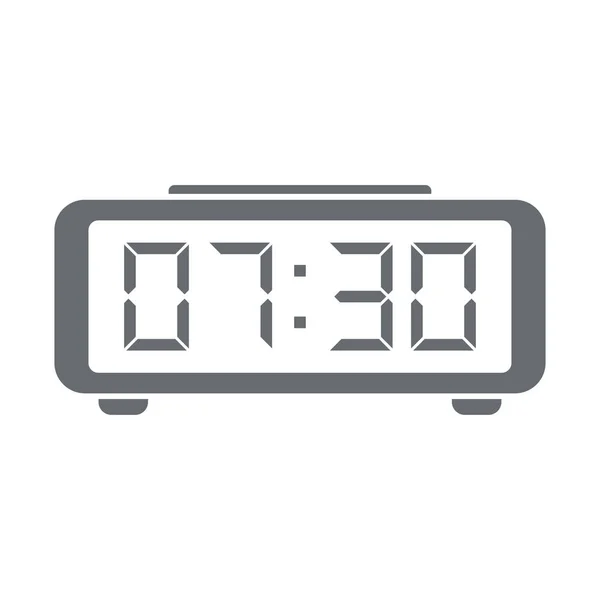Zegar Cyfrowy Alarm Ikona Ilustracja Wektorowa Białym Tle — Wektor stockowy