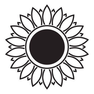 Beyaz arka plan üzerinde düz stil - vektör illüstrasyon izole ayçiçeği simgesi