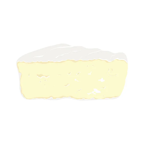 Pedazo Queso Sobre Fondo Blanco Rodaja Camembert Aísla Sobre Fondo — Archivo Imágenes Vectoriales