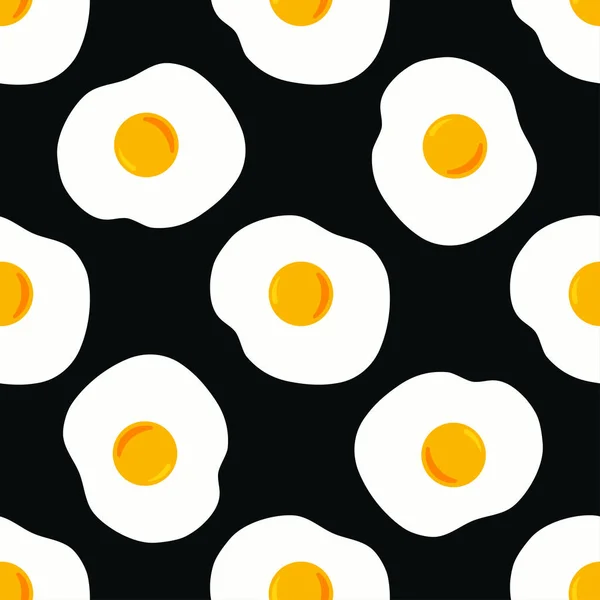 Patrón Con Huevo Negro Fondo Con Huevos Fritos Fondo Pantalla — Vector de stock