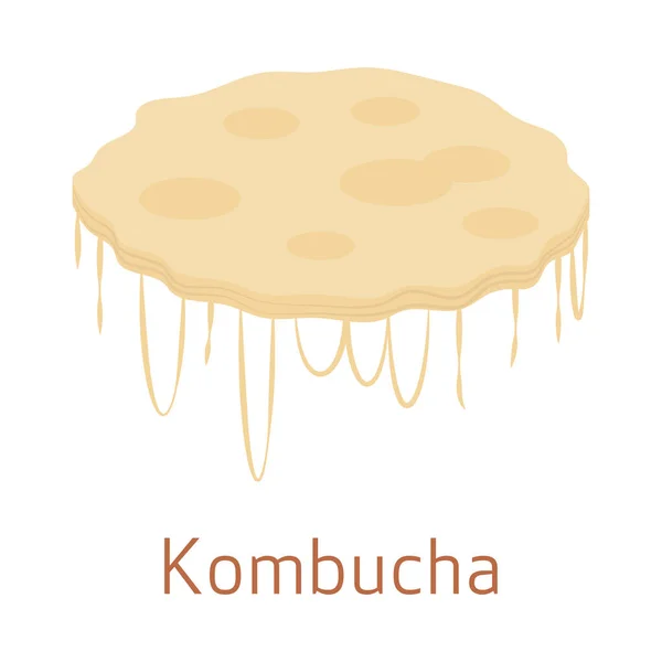 Kombucha Scoby Svamp Vit Bakgrund Vektorillustration — Stock vektor