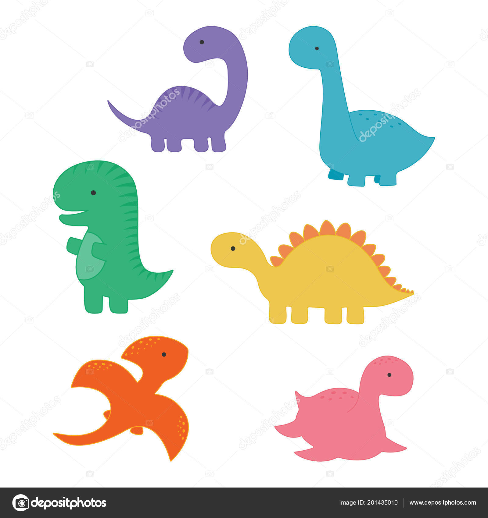 A Ilustração Com Grupo De Dinossauros Engraçados Dos Desenhos