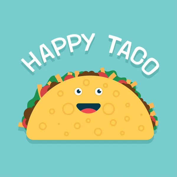Taco Vektor Illustration Flachen Stil Taco Mexikanisches Essen Traditionelle Tacos — Stockvektor