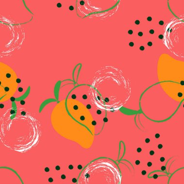 sorunsuz soyut mango model, meyve duvar kağıdı, renkli arka plan ile egzotik meyve
