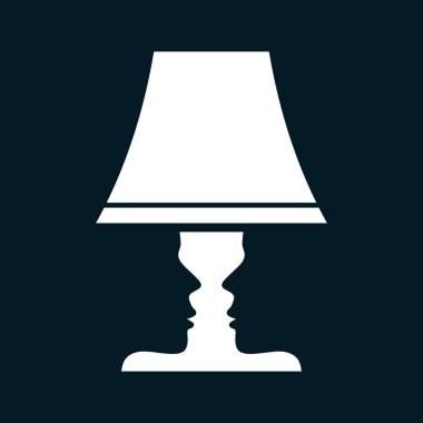 İki profil yüzleri ile masa lambası.