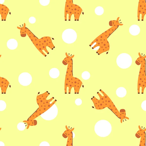 Padrão Sem Costura Com Girafas Desenhos Animados Bonitos Papéis Parede —  Vetores de Stock