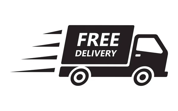 Fast Free Shipping Delivery Truck Label Vector Illustration — Stock Vector